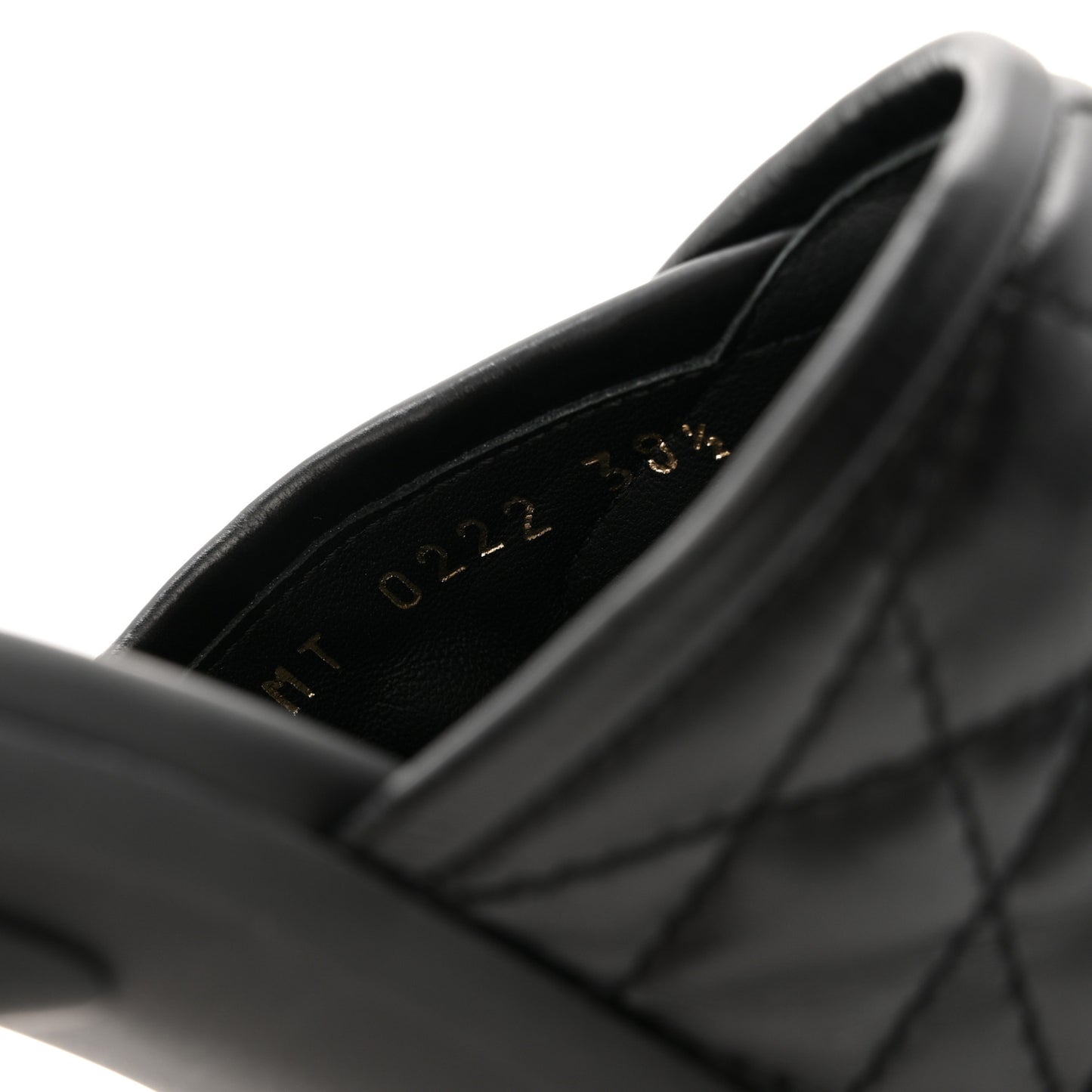 Calfskin Cannage Quilted Dio(r)evolution 80mm Slide Sandals 38.5 Black
