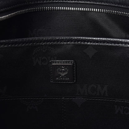 MCM Visetos Medium Anya Zip Top Shopper Tote Black 6 of 9