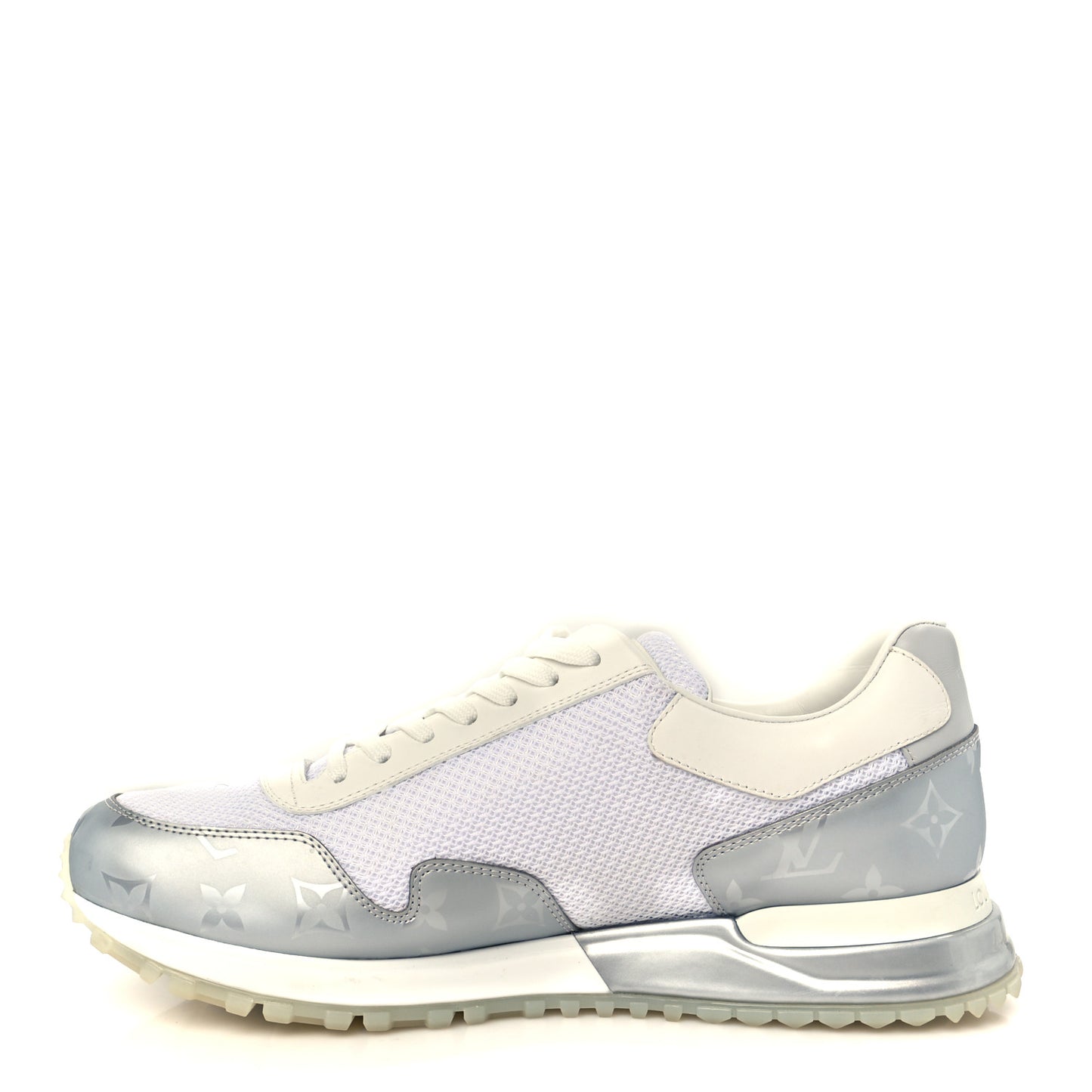 Technical Mesh Metallic Monogram Mens Run Away Sneakers 7 White
