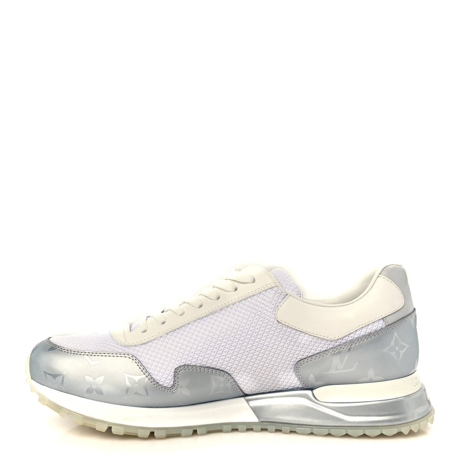 Louis Vuitton Technical Mesh Metallic Monogram Mens Run Away Sneakers 7 White 1 of 10