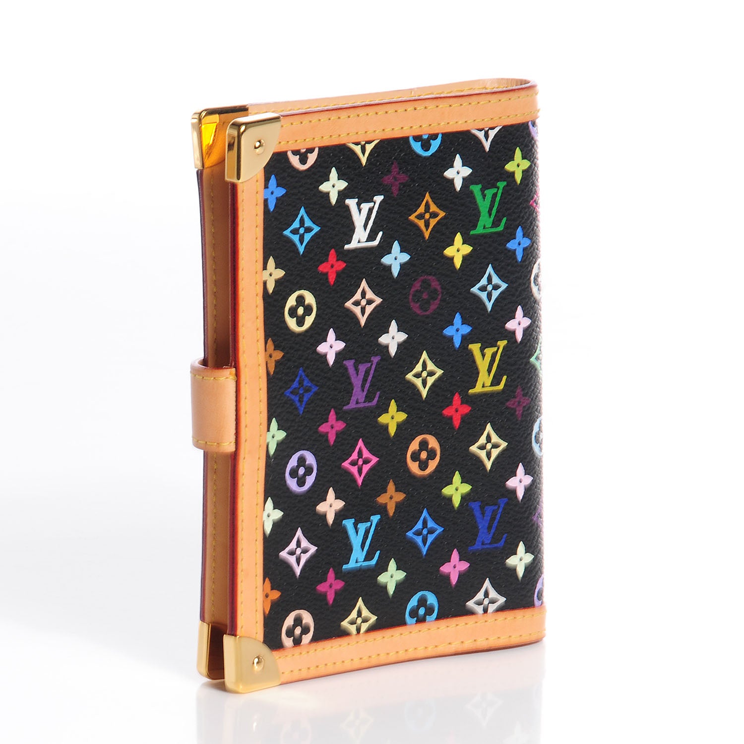 Louis Vuitton Monogram Multicolor Small Ring Agenda Cover Black 3 of 8
