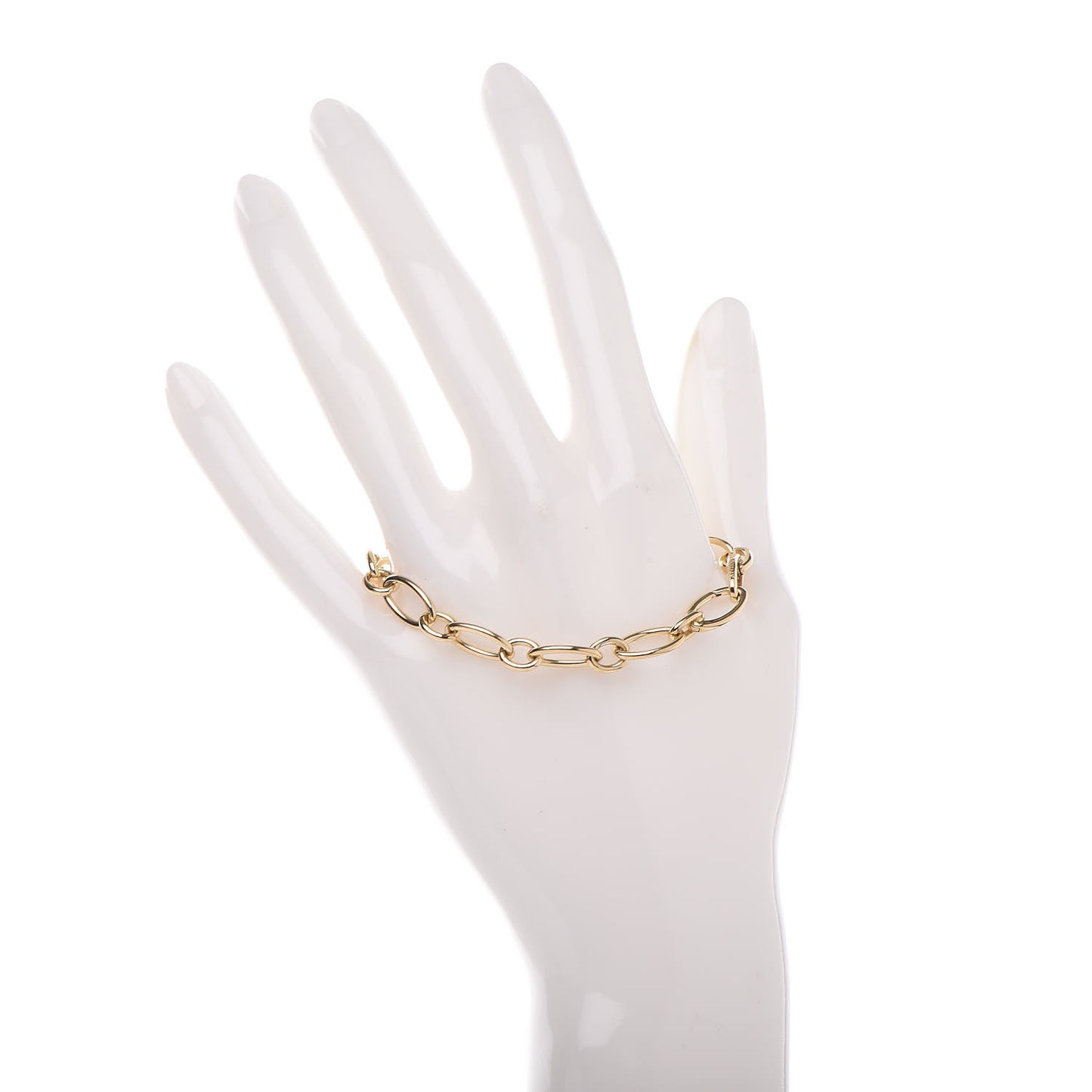 18K Yellow Gold Clasping Oval Link Bracelet