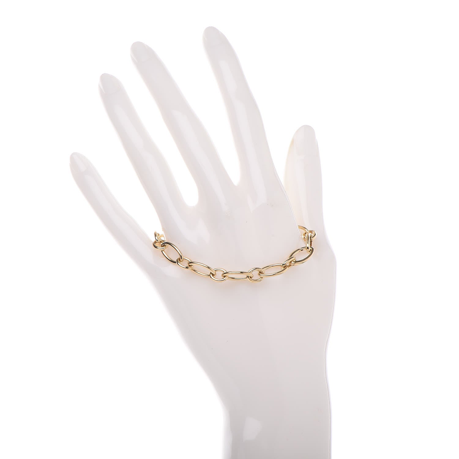 Tiffany 18K Yellow Gold Clasping Oval Link Bracelet 2 of 4