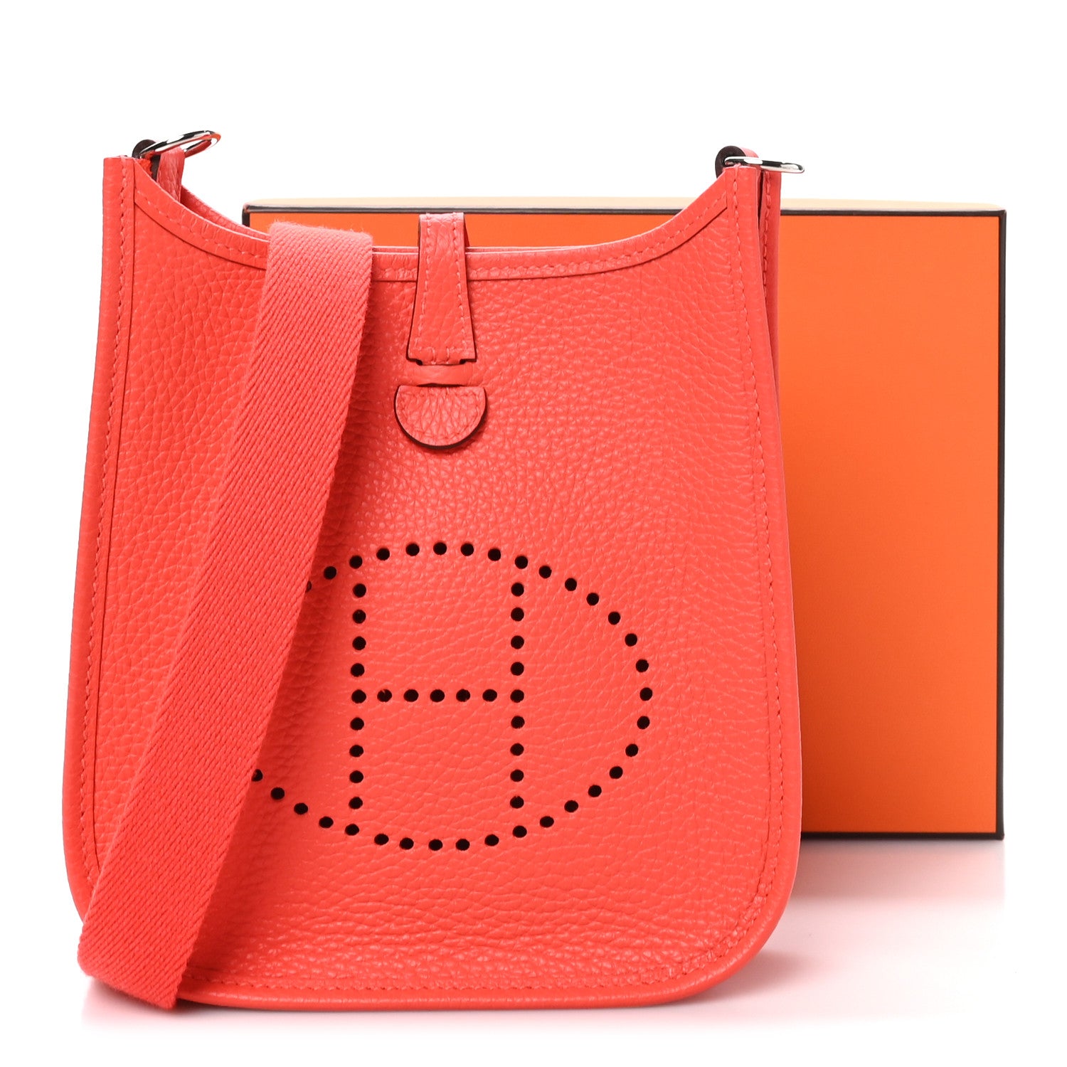 Hermes Taurillon Clemence Evelyne TPM Rouge Pivoine 11 of 11