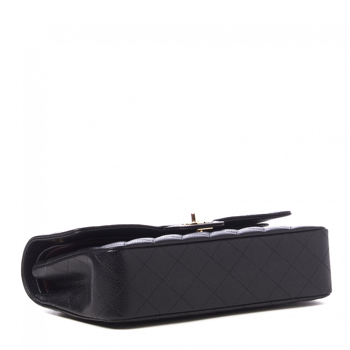 Caviar Quilted Medium Double Flap Black