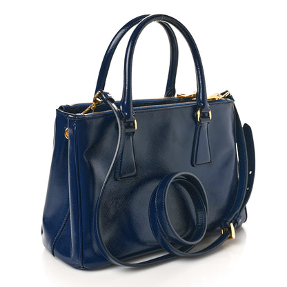 Prada Saffiano Vernice Mini Galleria Double Zip Tote Inchiostro 3 of 8