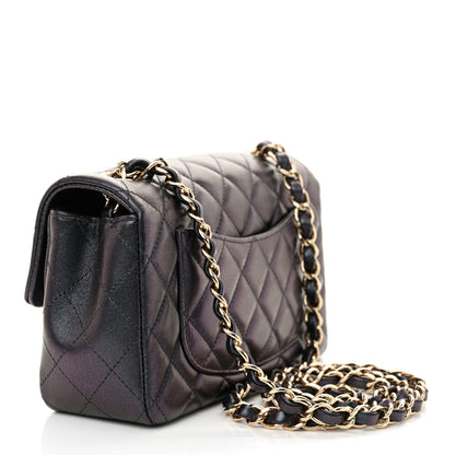 Chanel Iridescent Lambskin Quilted Mini Rectangular Flap Black 3 of 10