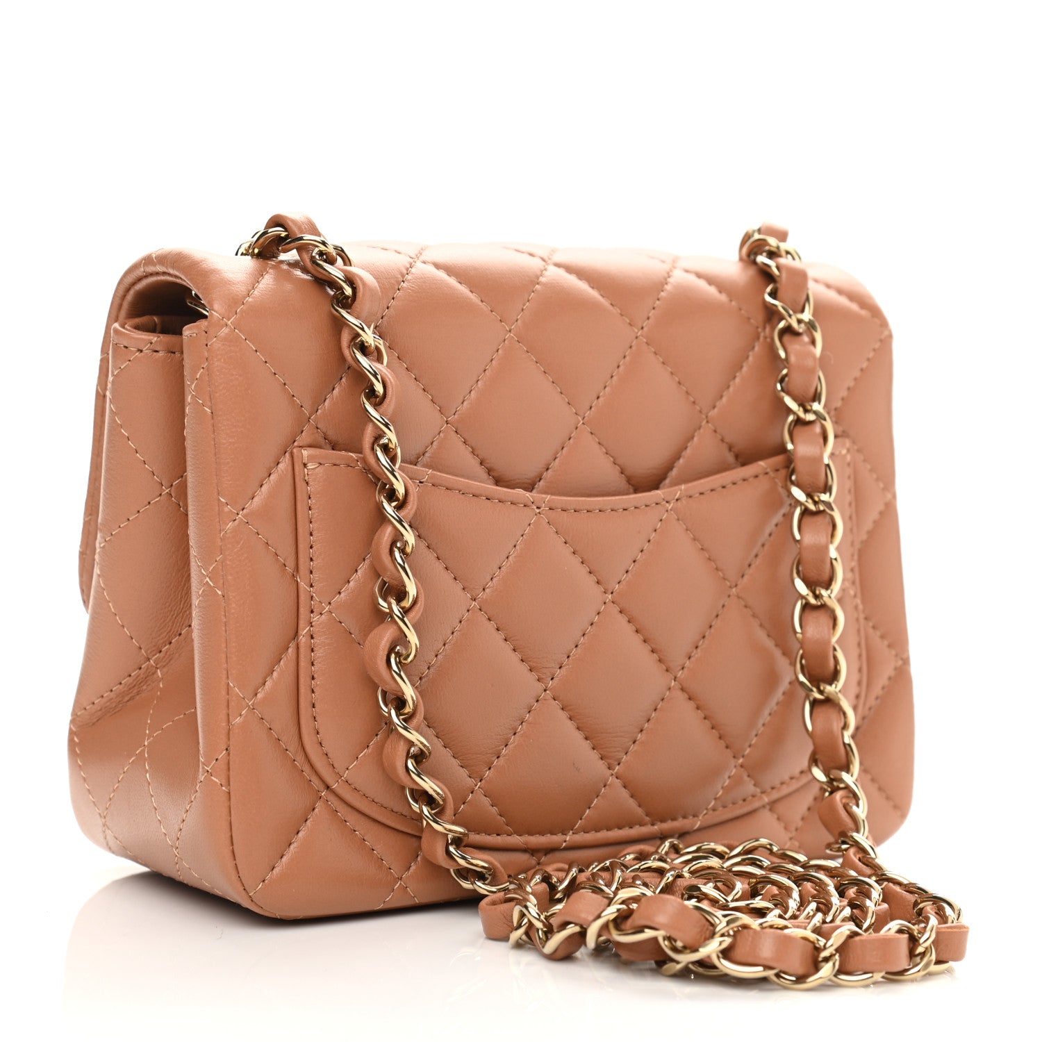Chanel Lambskin Quilted Mini Square Flap Brown 3 of 11
