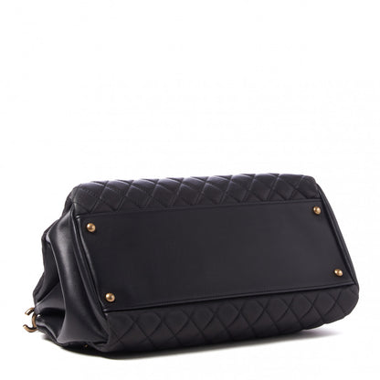 Chanel Lambskin Quilted Large Just Mademoiselle Bowling Bag Black 3 of 8