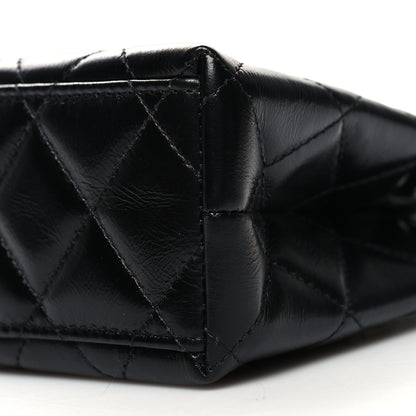 Chanel Shiny Aged Calfskin Quilted Nano Kelly Shopper Black 10 of 10
