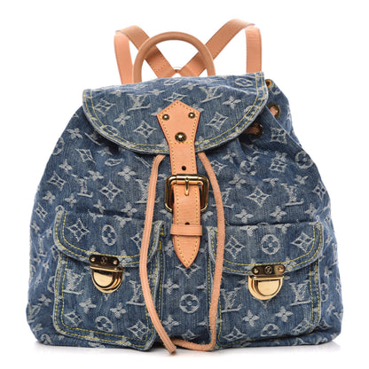 Louis Vuitton Denim Sac a Dos Backpack GM Blue 1 of 7
