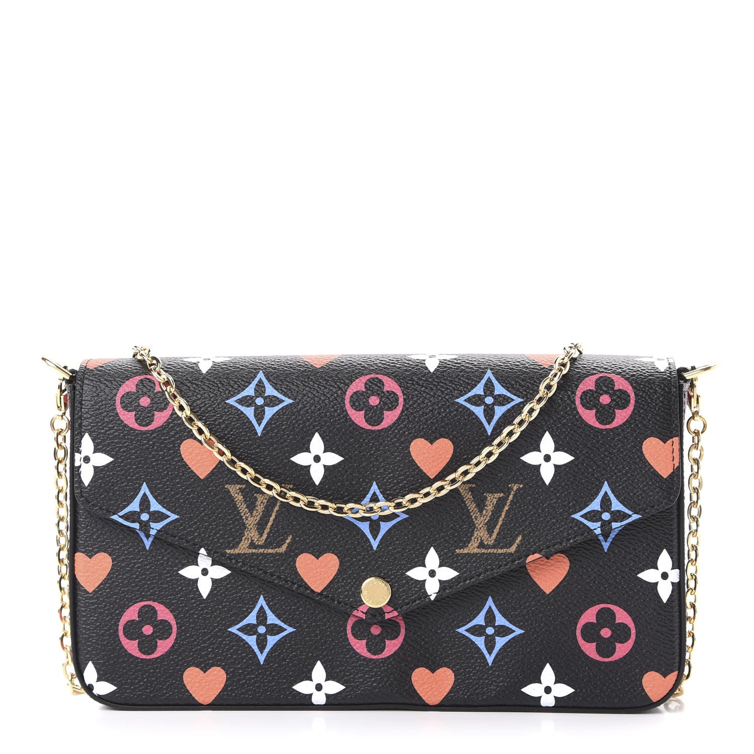 Louis Vuitton Game On Felicie Chain Wallet Black 1 of 10