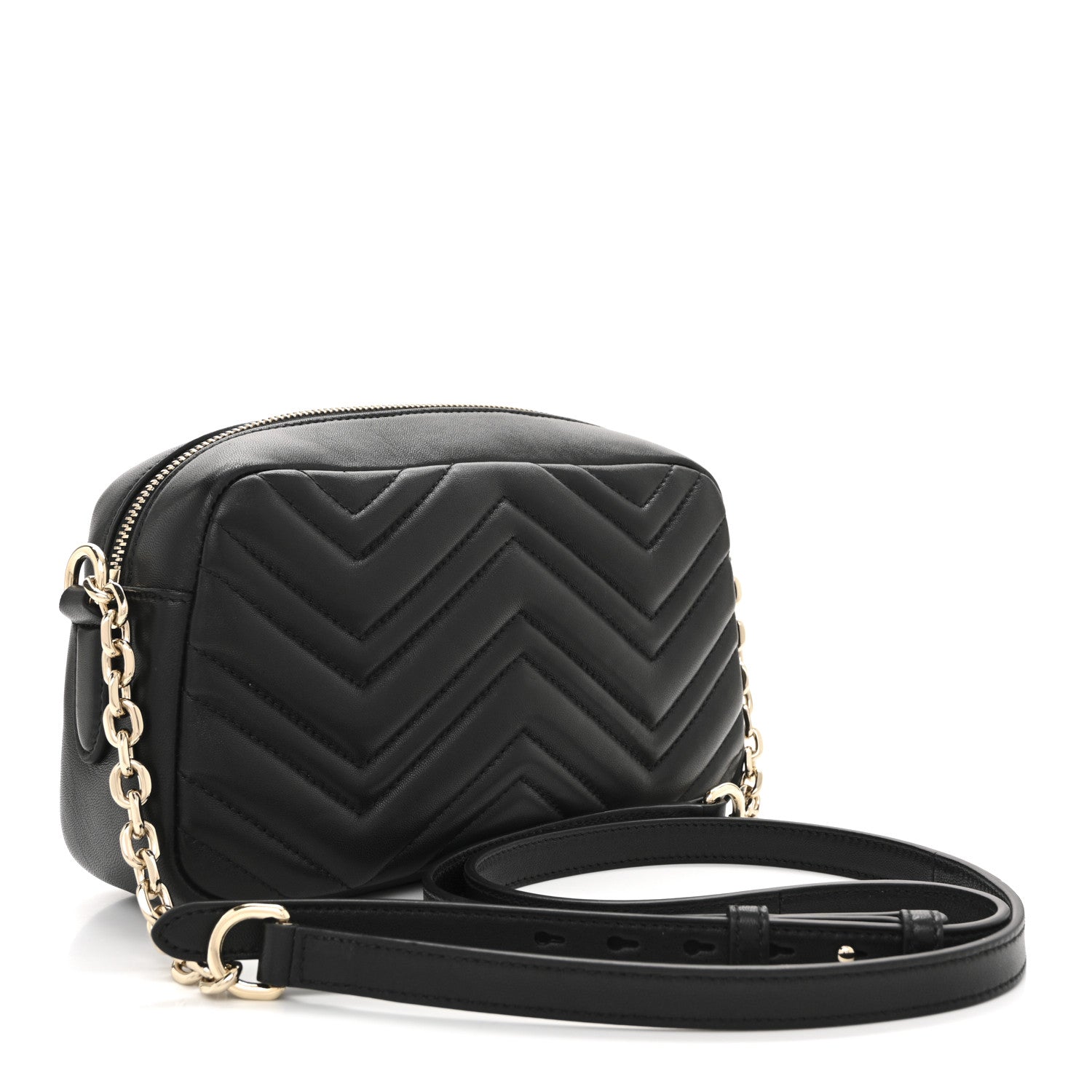 Gucci Calfskin Matelasse Small GG Marmont Camera Bag Black 3 of 10