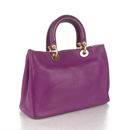 Christian Dior Calfskin Medium Diorissimo Tote Purple 3 of 9