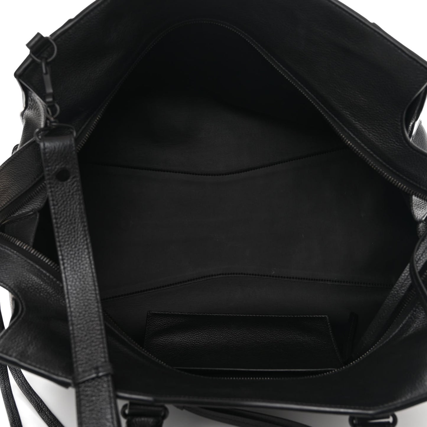 Grained Calfskin Neo Classic Black Hardware Large Top Handle Bag Black