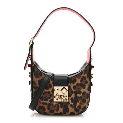 Christian Louboutin Calfskin Leopard Print Mini Carasky Shoulder Bag Black 1 of 8