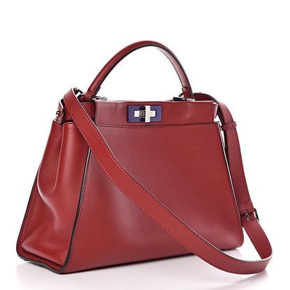 Fendi Vitello Seta Shiny Nappa Medium Peekaboo Iconic Satchel Ribes Azzurro Polvere 4 of 13