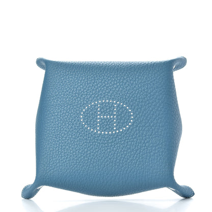 Hermes Taurillon Clemence Mises et Relances H'Dot Change Tray Etoupe Blue Jean 3 of 7