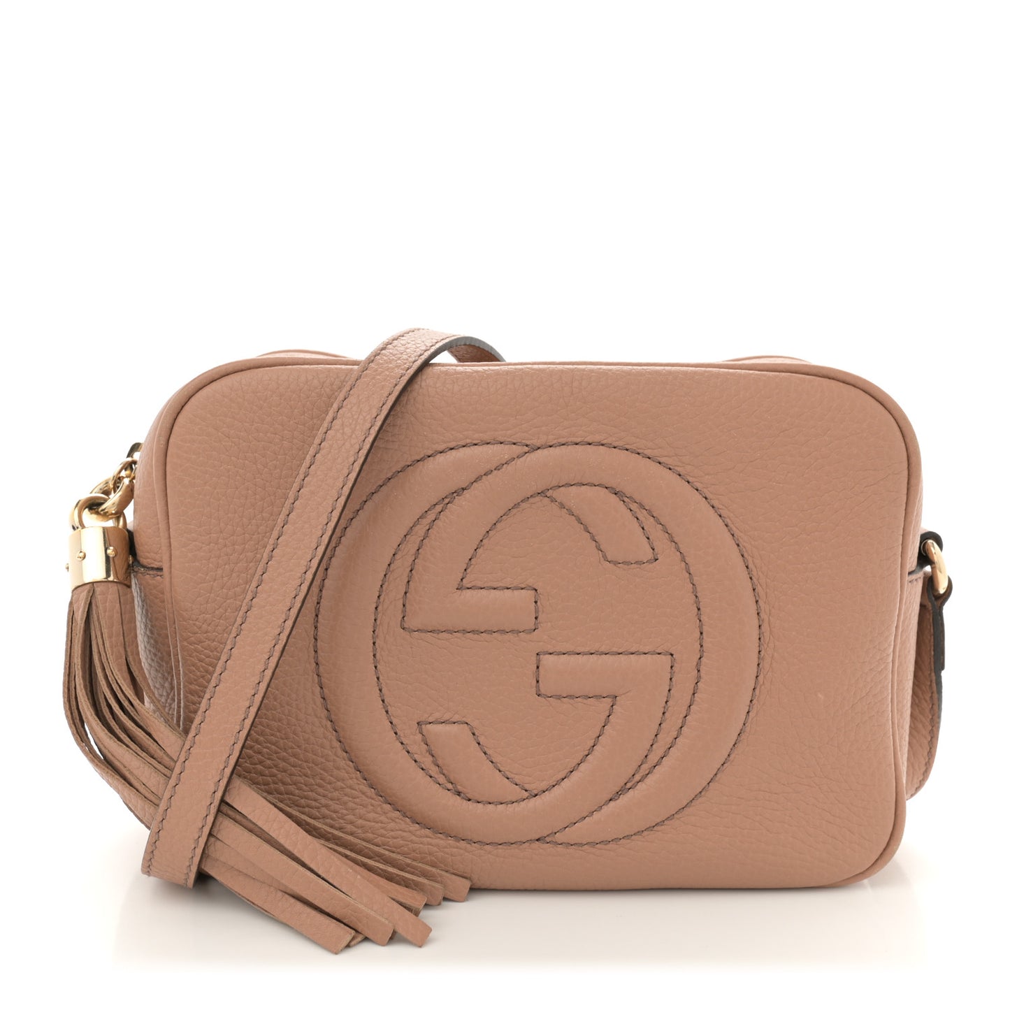 Pebbled Calfskin Small Soho Disco Bag Camelia