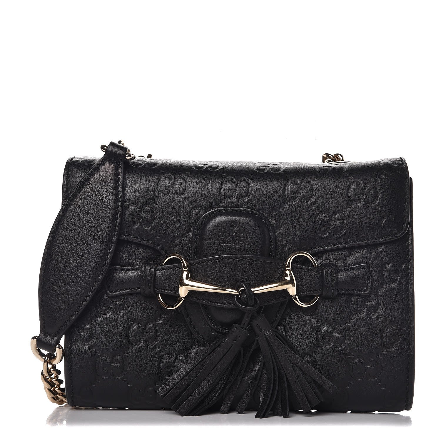 Gucci Guccissima Mini Emily Shoulder Bag Black 1 of 8