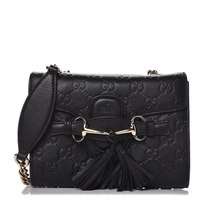 Gucci Guccissima Mini Emily Shoulder Bag Black 1 of 8