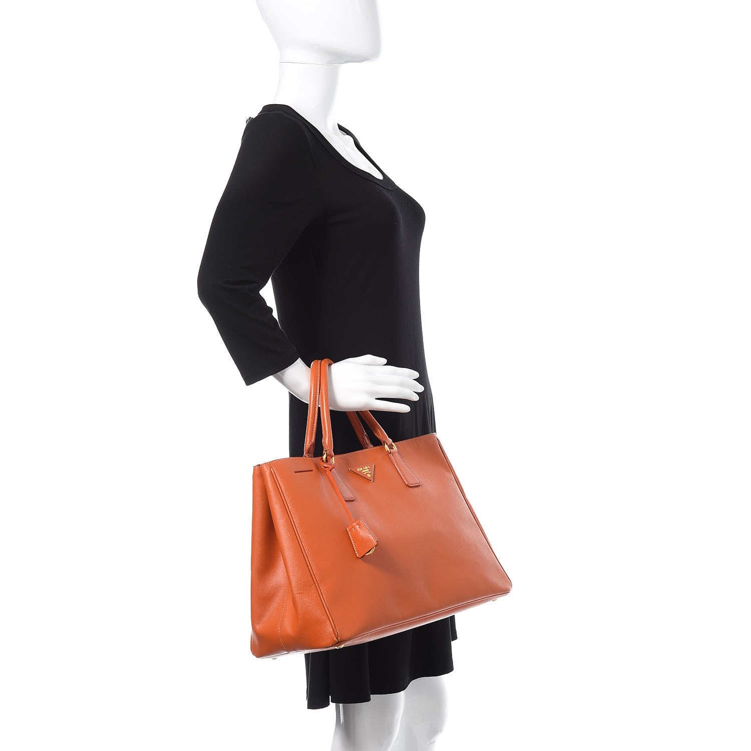 Prada Saffiano Lux Large Tote Papaya 2 of 18