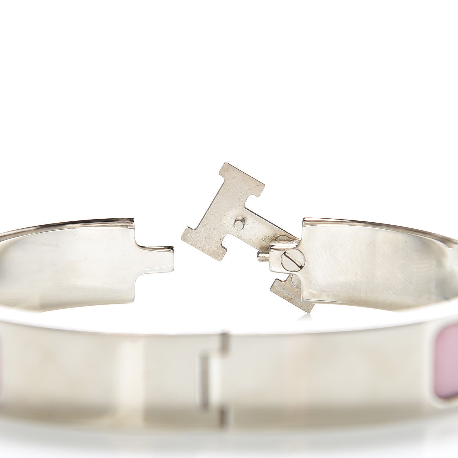 Hermes Narrow Enamel Clic Clac H Bracelet GM Rose Nacarat 5 of 6