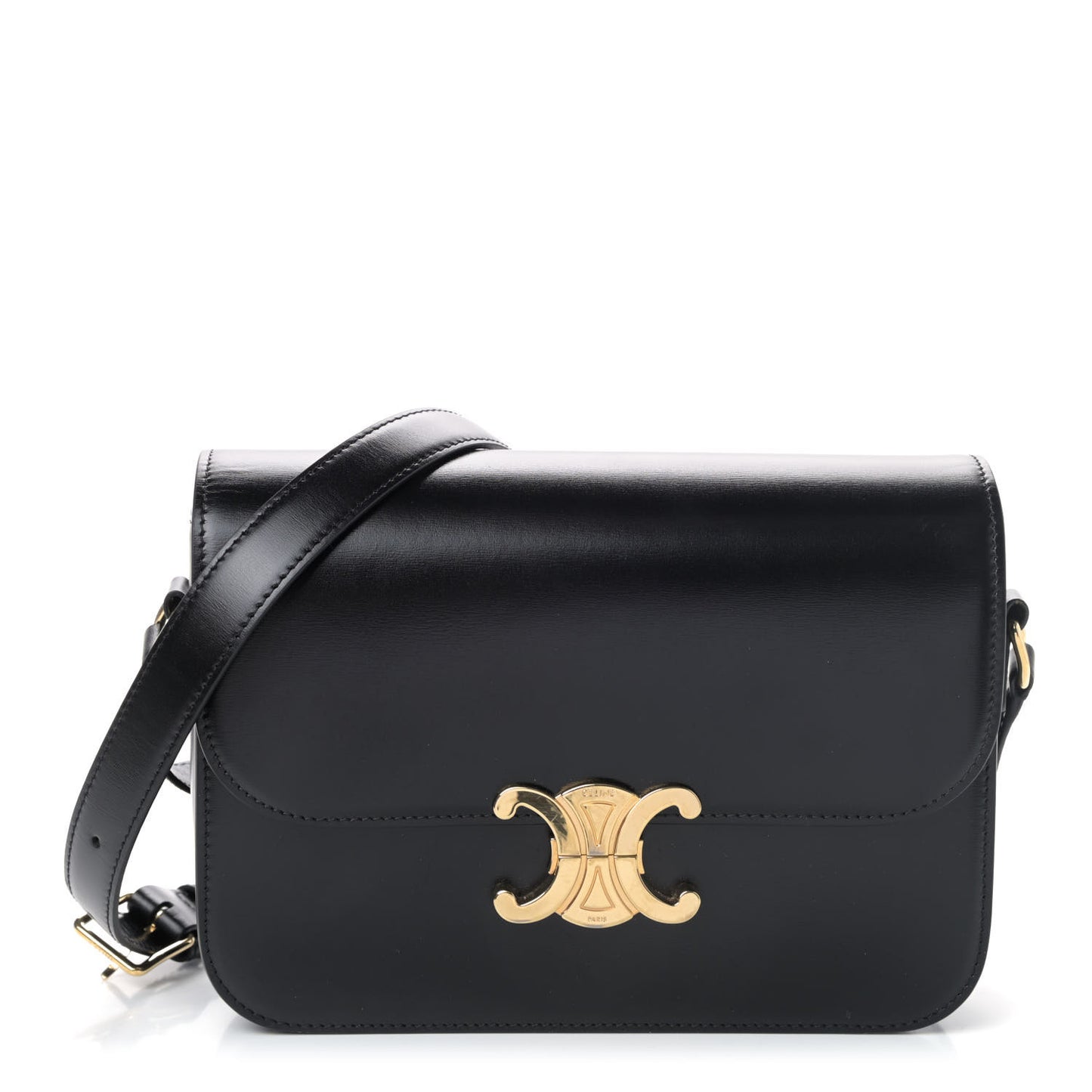 Shiny Calfskin Medium Triomphe Black