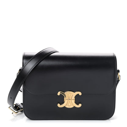 Celine Shiny Calfskin Medium Triomphe Black 1 of 4