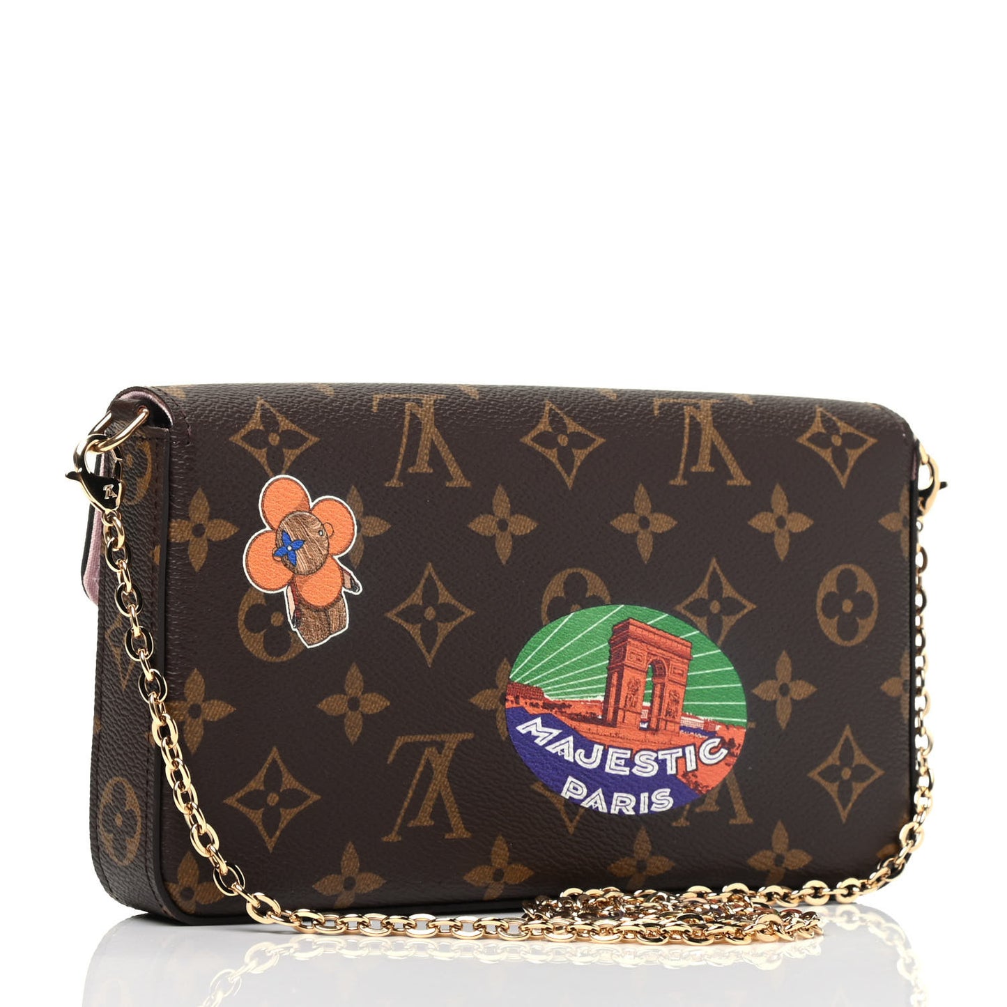 Monogram My LV World Tour Pochette Felicie Chain Wallet Rose Ballerine