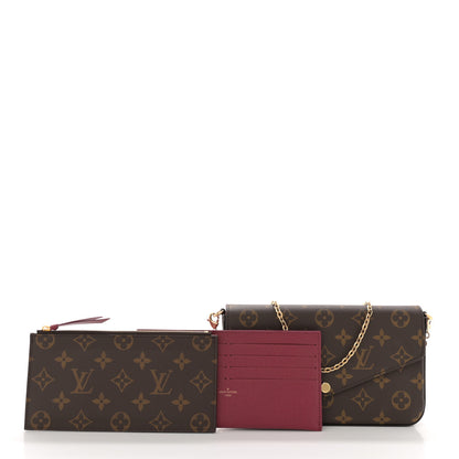 Louis Vuitton Monogram Pochette Felicie Chain Wallet Fuchsia 3 of 10
