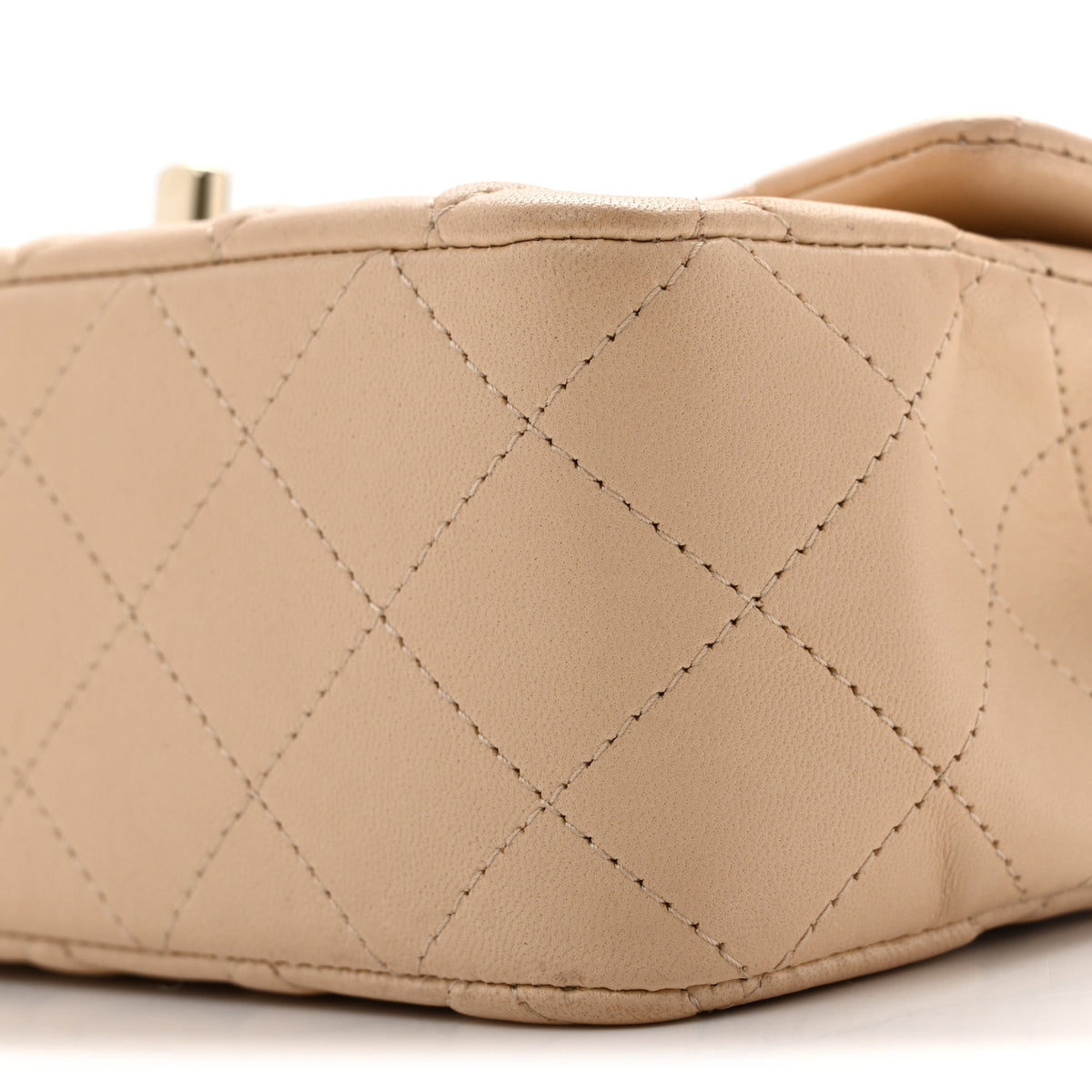 Chanel Lambskin Quilted Mini Rectangular Flap Beige 10 of 17