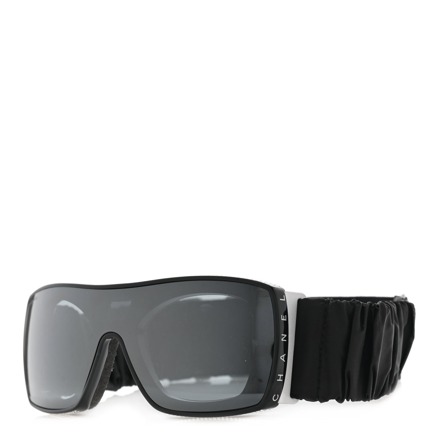 Crystal Acetate Technical Satin Shield Sunglasses Black