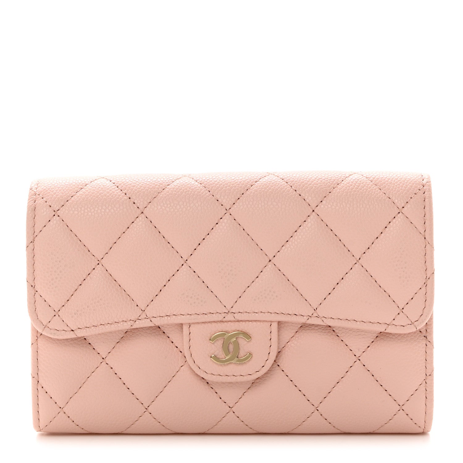 Chanel Caviar Quilted Medium Flap Wallet Light Pink 1 of 13