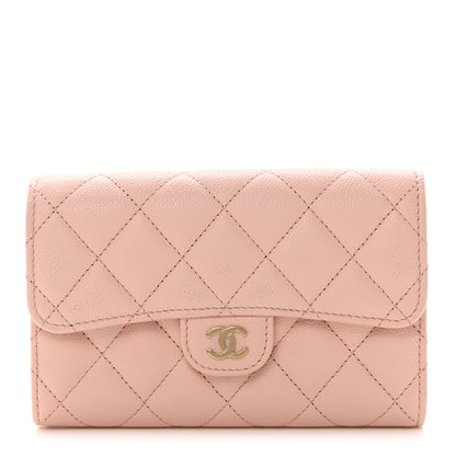Chanel Caviar Quilted Medium Flap Wallet Light Pink 1 of 13