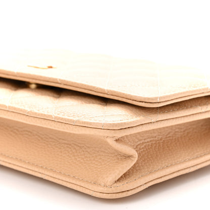 Chanel Caviar Quilted Wallet On Chain WOC Beige 10 of 11