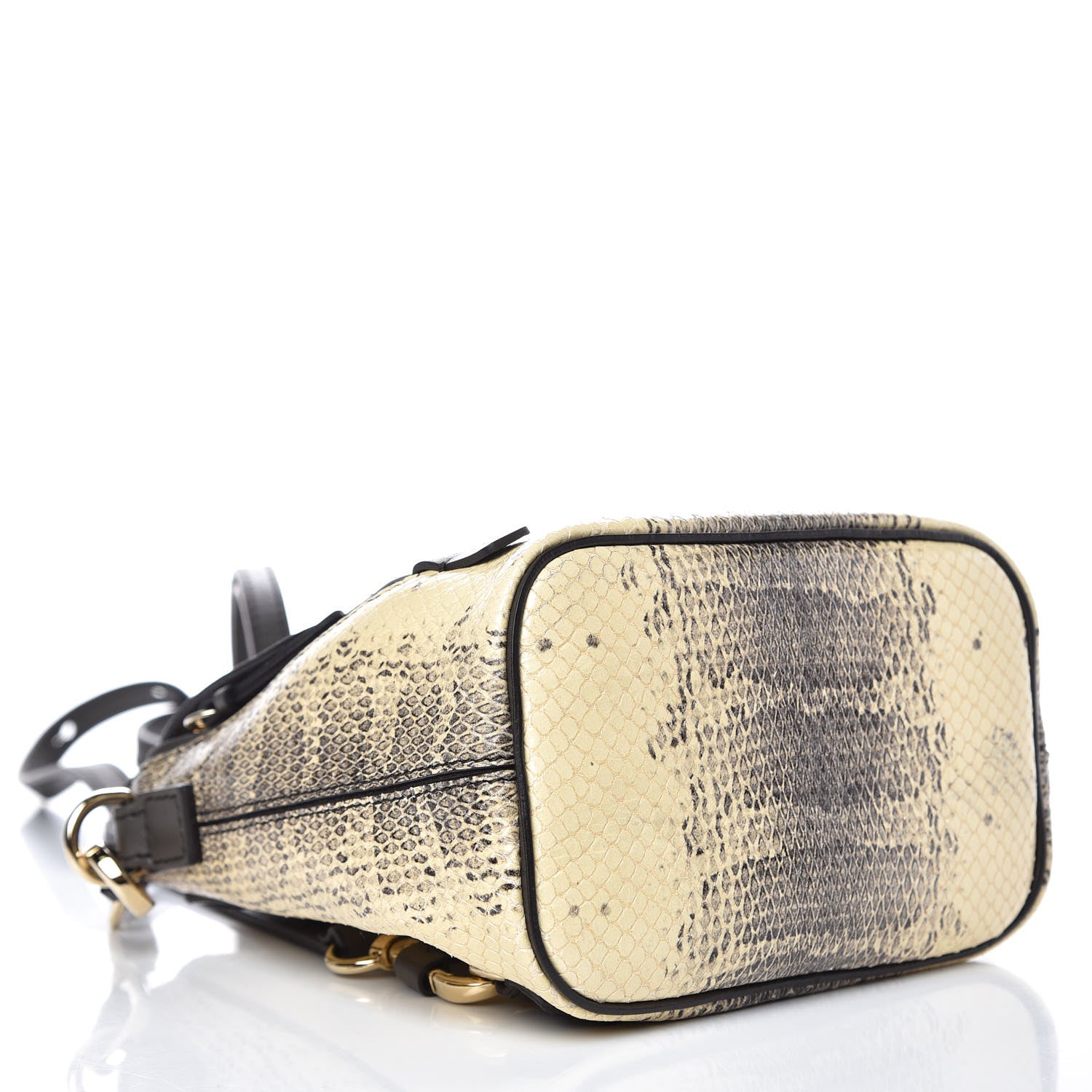 Chloe Calfskin Watersnake Embossed Mini Faye Backpack Cloudy Yellow 4 of 8