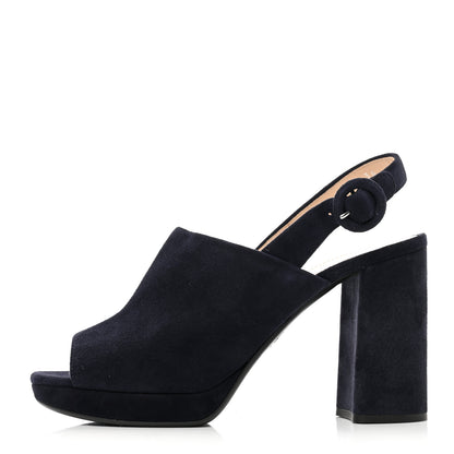 Prada Camoscio Platform Sandals 36 Bleu 1 of 9