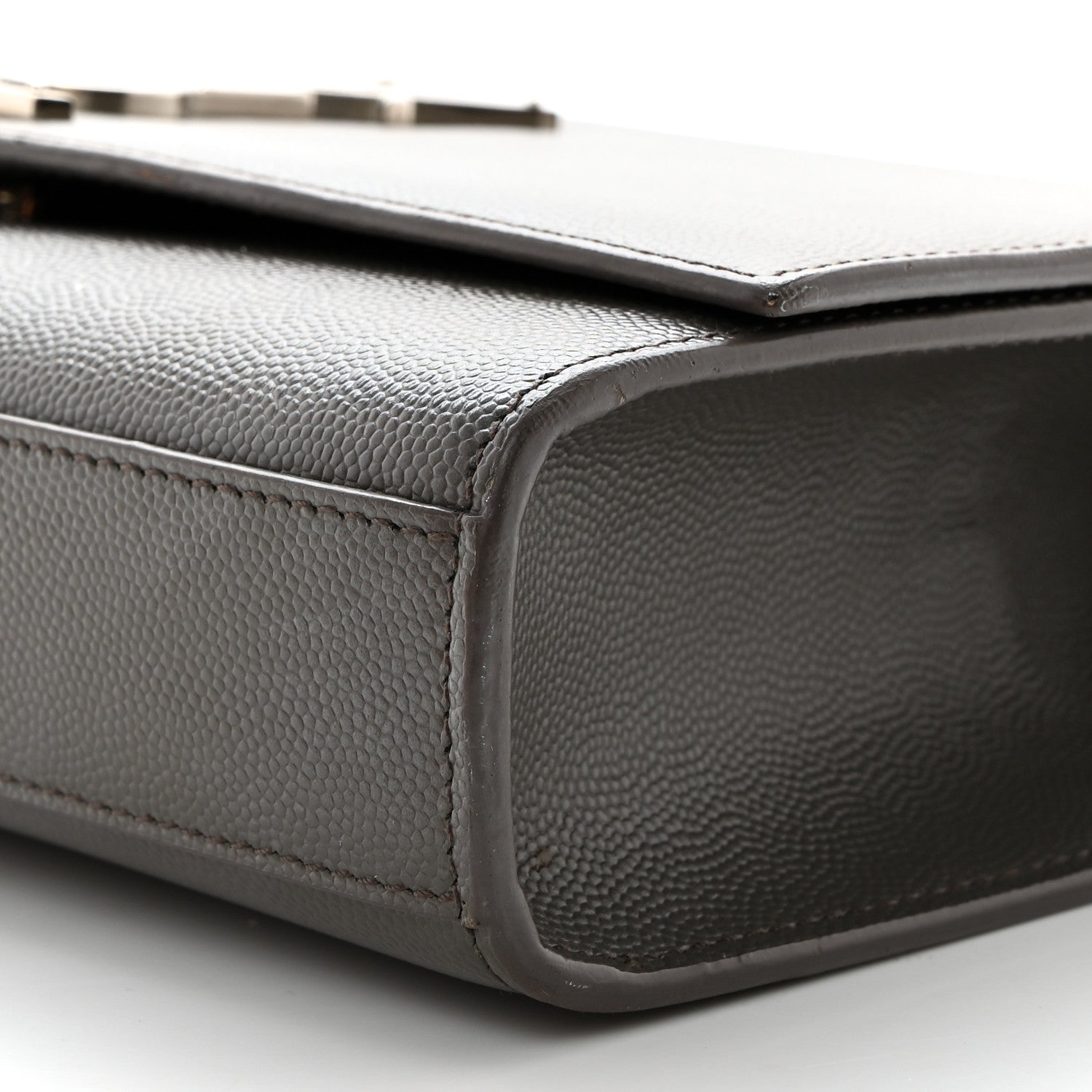 Saint Laurent Grain De Poudre Medium Classic Monogram Kate Satchel Earth Grey 10 of 11