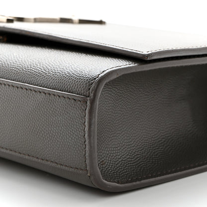 Saint Laurent Grain De Poudre Medium Classic Monogram Kate Satchel Earth Grey 10 of 11