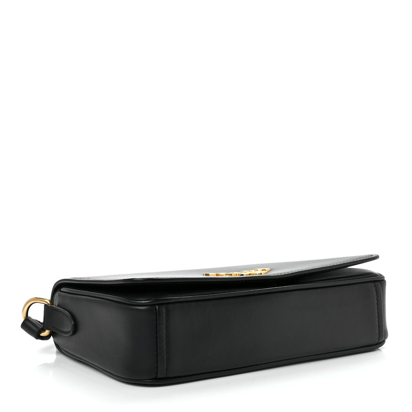 City Calfskin Flap Crossbody Black
