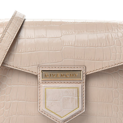 Givenchy Calfskin Crocodile Embossed Mini Nobile Shoulder Bag Nude Pink 11 of 11