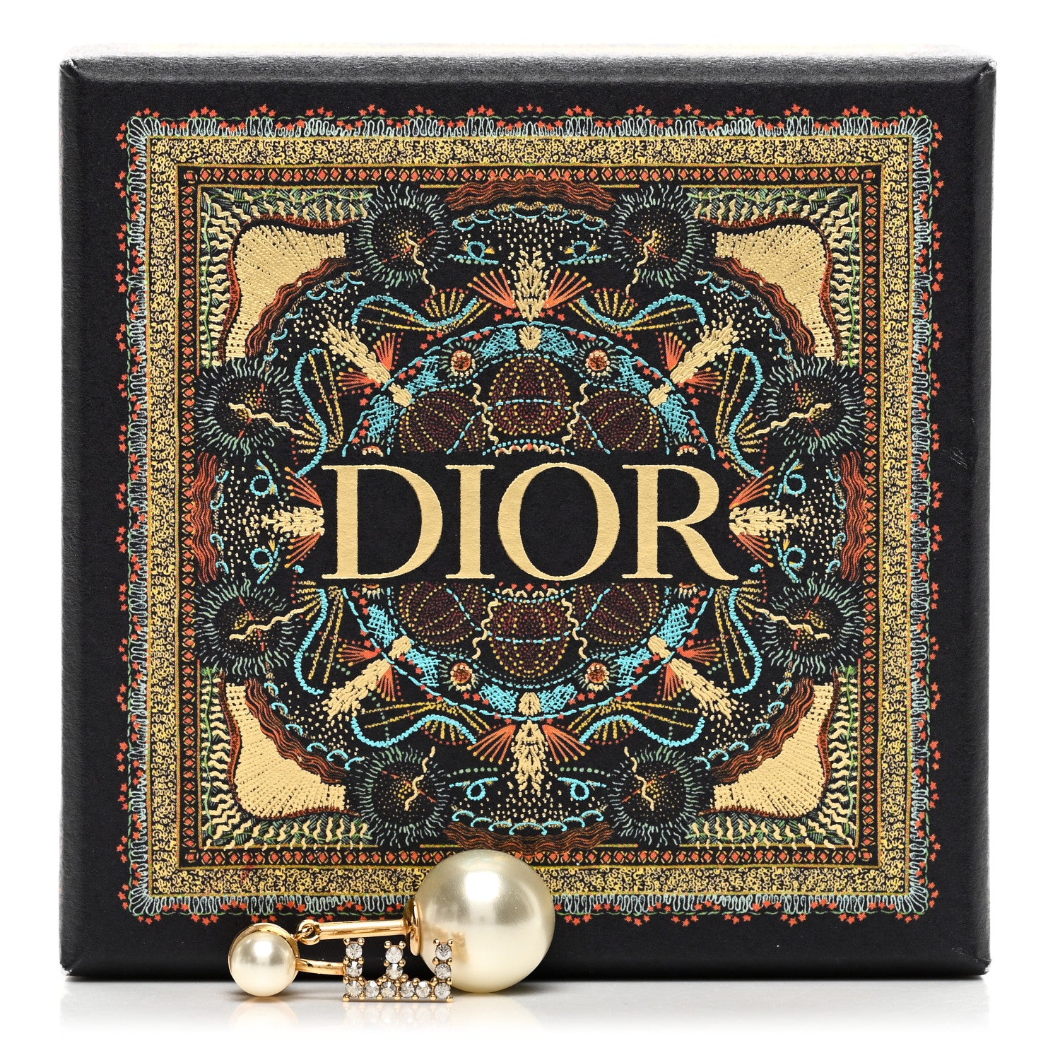 Christian Dior Crystal Pearl My ABCDior E Tribale Earring Gold 5 of 5
