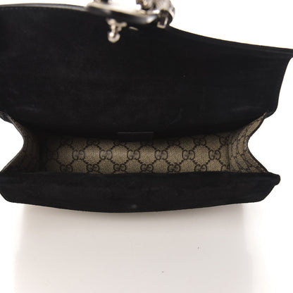 Gucci GG Supreme Monogram Suede Crystal Small Dionysus Shoulder Bag Beige Ebony Black 5 of 13