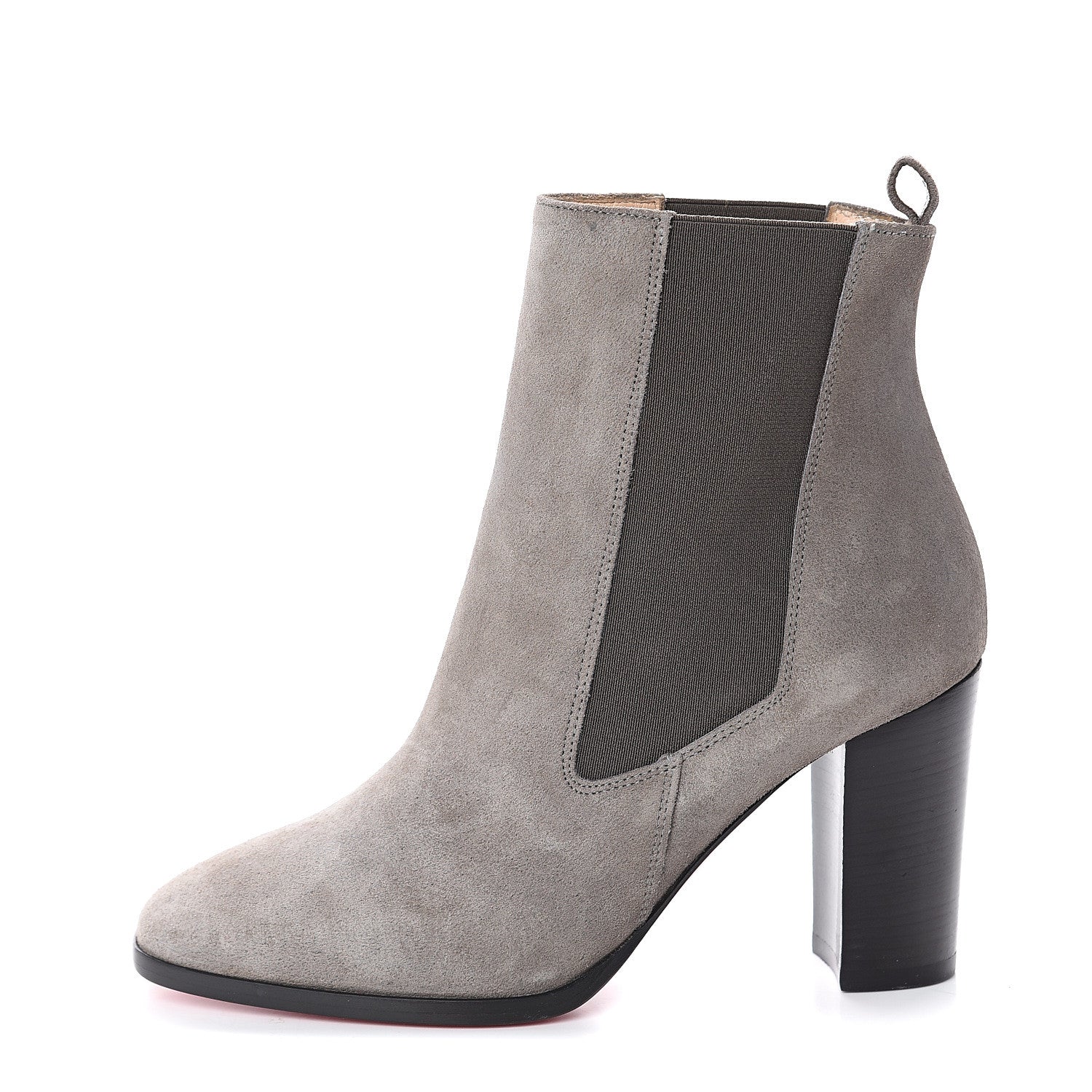 Christian Louboutin Crosta Verabotta 85 Chelsea Boots 35.5 Grey Black Lucido 1 of 6