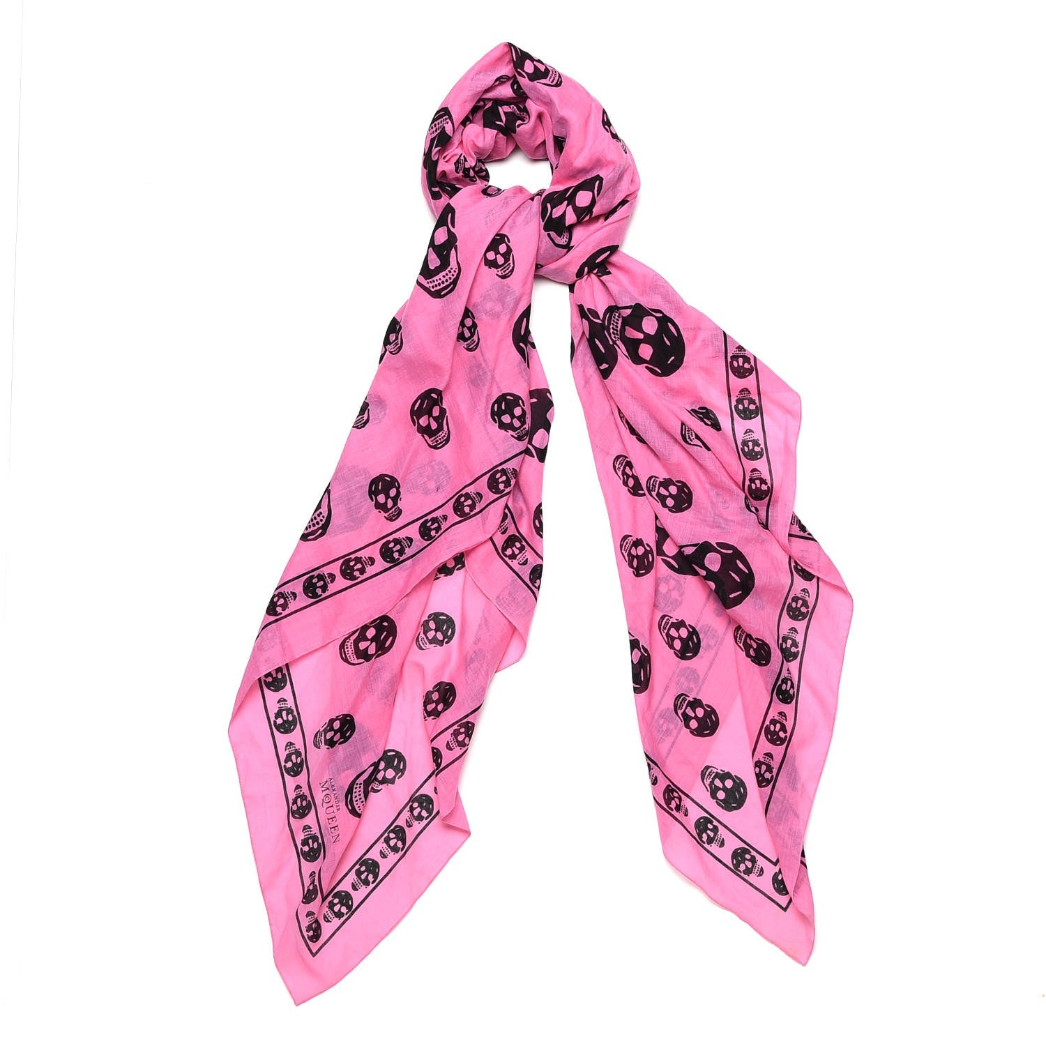 Alexander McQueen Cotton Skull Scarf Pink 1 of 5