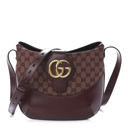Gucci GG Monogram Calfskin Medium Arli Shoulder Bag Sahara Rubino Chardonnay 1 of 10