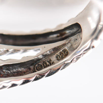 David Yurman Sterling Silver Diamond Smoky Quartz 11mm Albion Ring 56 7.5 4 of 5
