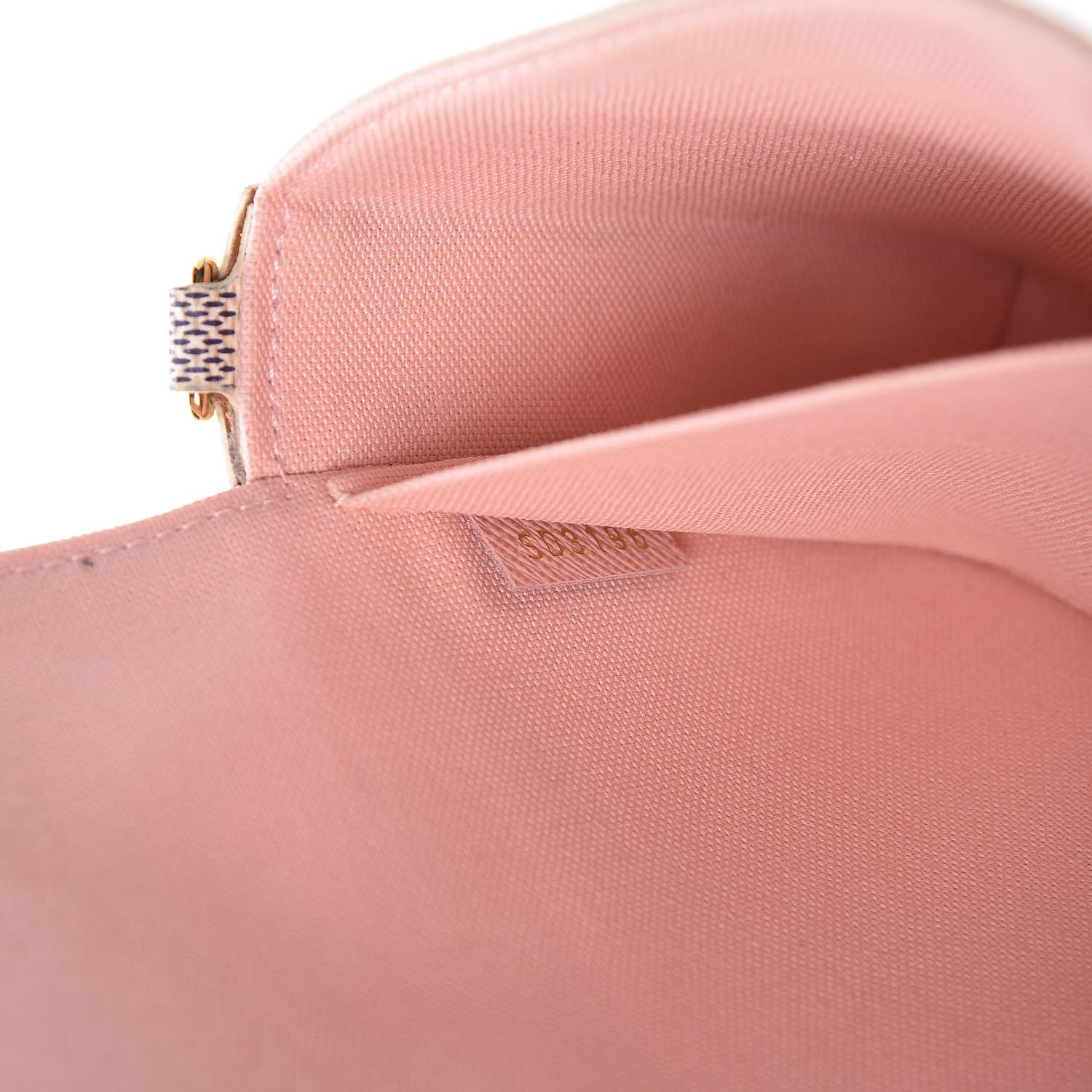 Louis Vuitton Damier Azur Pochette Felicie Chain Wallet Rose Ballerine 7 of 16