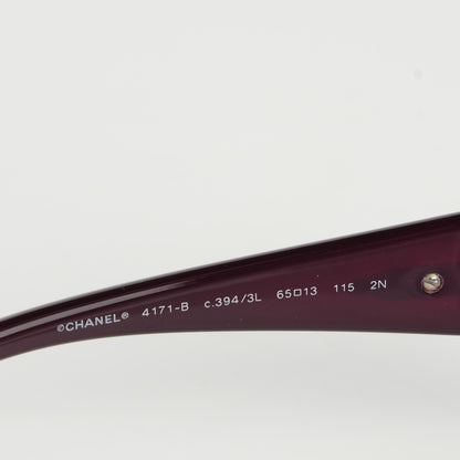Chanel Crystal Camellia CC Sunglasses 4171-B Purple 4 of 6